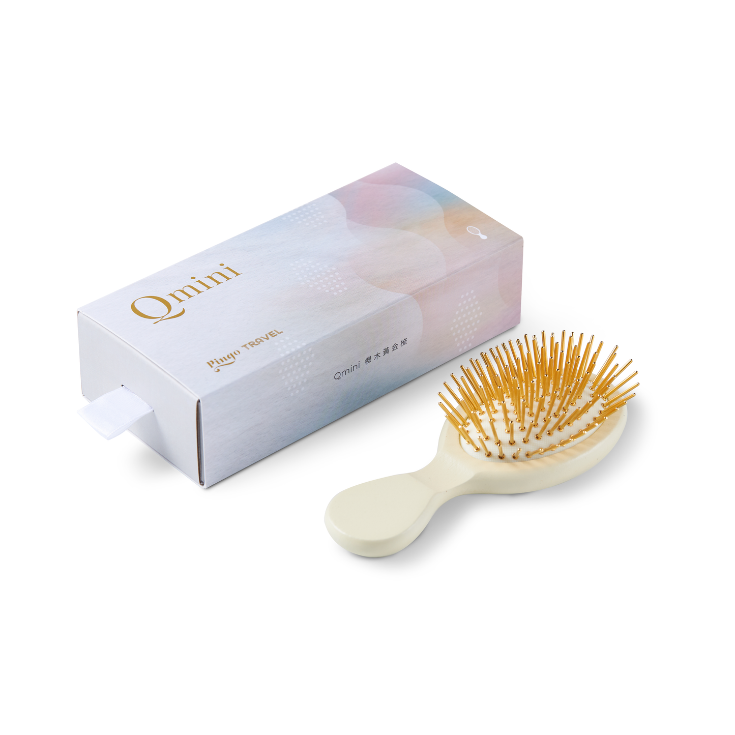 TRAVEL Qmini Golden Touch Beechwood Hair Brush